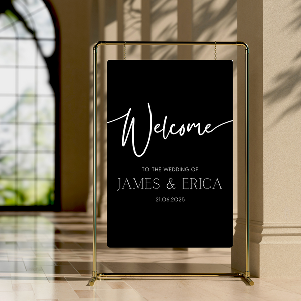 Timeless Black Welcome Sign