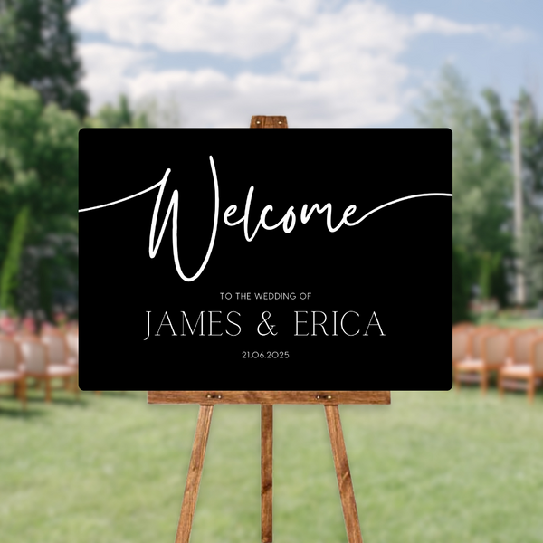 Timeless Black Welcome Sign