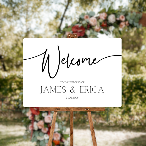 Timeless White Welcome Sign