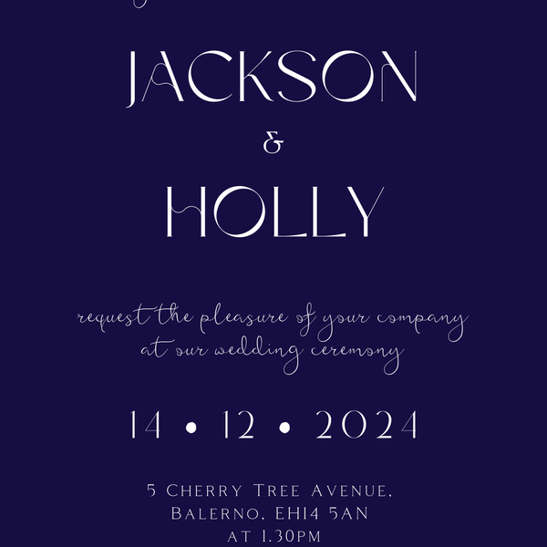 navy blue wedding invites - custom wedding invites uk - personalised wedding invitations - winter wedding