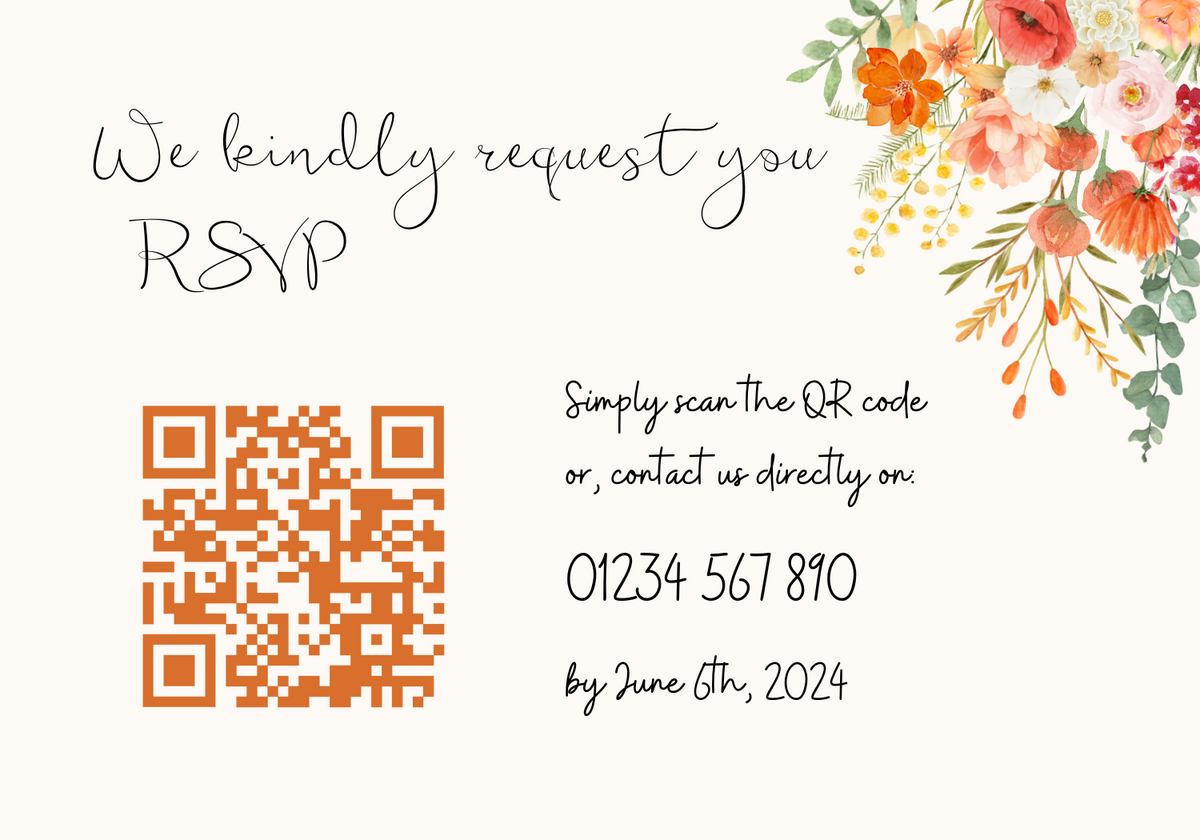 Autumnal Wedding RSVP with QR Code