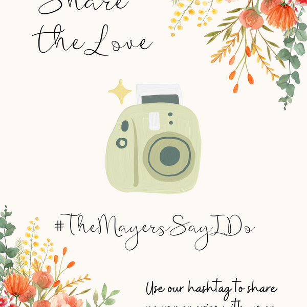 autumn wedding hashtag sign - married hashtag sign for wedding - autumn wedding decor custom