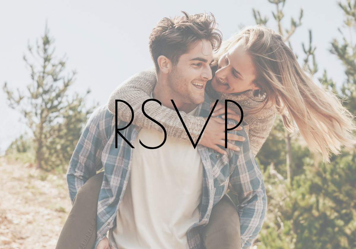 baby's breath floral wedding RSVP with QR - personalised wedding RSVPs invitations