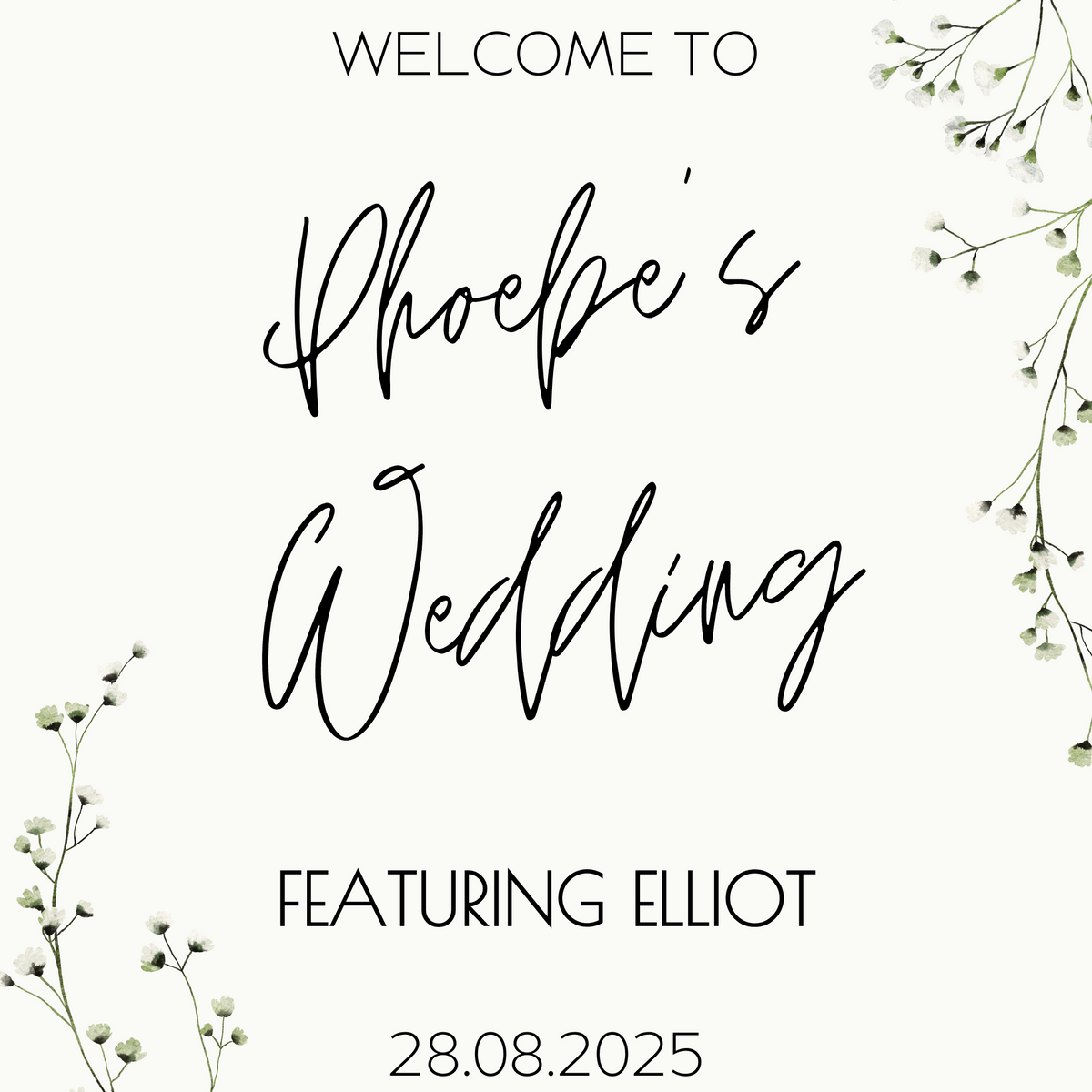 baby's breath floral bride's wedding featuring groom sign - funny wedding welcome sign