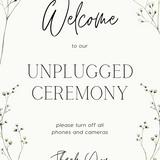 Baby's Breath Unplugged Ceremony Wedding Welcome Sign - Gypsophila Pretty and Elegant Unplugged Wedding sign - Personalised Wedding Signage
