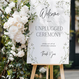 Baby's Breath Unplugged Ceremony Wedding Welcome Sign - Gypsophila Pretty and Elegant Unplugged Wedding sign - Personalised Wedding Signage