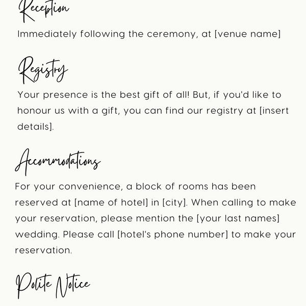 Minimalist Wedding Invitations