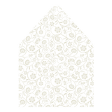 A flat lay of elegant wedding invitation envelopes, partially open to reveal beautifully designed envelope liners in various styles, including floral, modern, and classic patterns. The envelope inserts add a touch of luxury and sophistication to the stationery set.