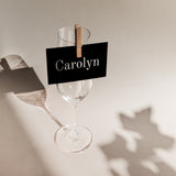 Luxury Handwritten Place Cards for Wedding - Standing Place Cards - classic black font name cards for wedding tables