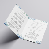 Custom Wedding Order of Service Booklet – printed personalised ceremony details, including hymns and readings, with delicate design accents.