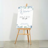 blue floral pick a seat not a side wedding ceremony sign - a personalised