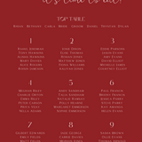 Custom Wedding Seating plan sign in burgundy colour | winter wedding take a seat sign | personalised wedding signage