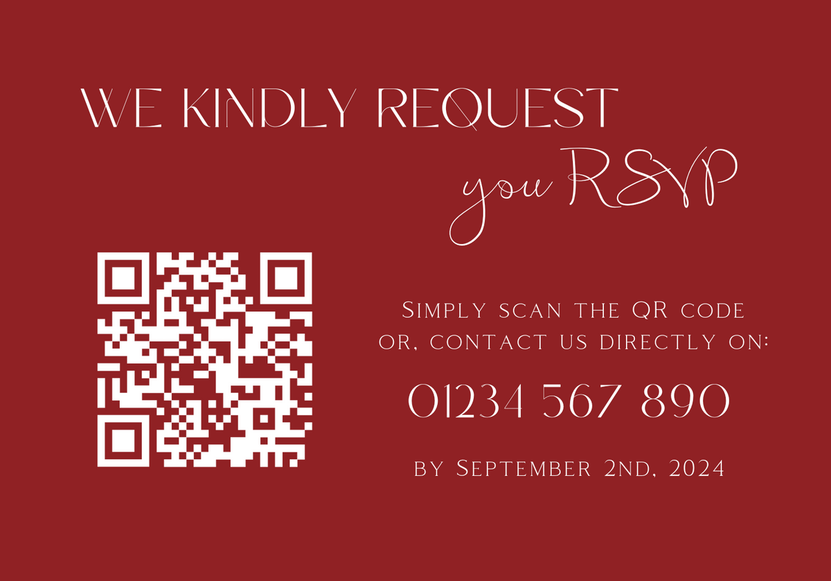 Burgundy QR Code RSVP for wedding - winter wedding RSVP cards - custom RSVP cards