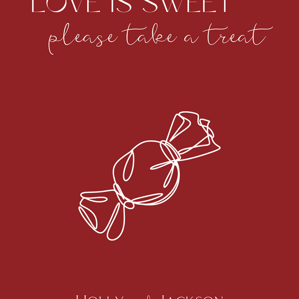 burgundy love is sweet sign - wedding sweet table sign - love is sweet please take a treat sign for wedding