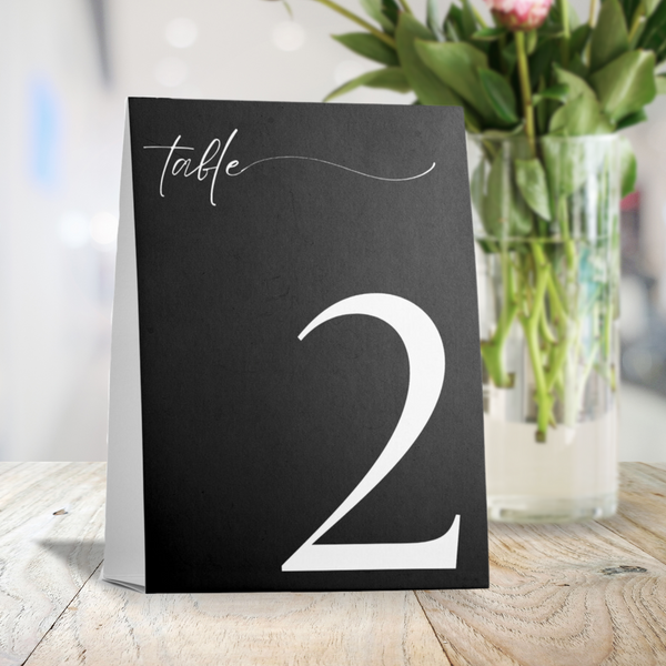 Timeless Black Table Numbers