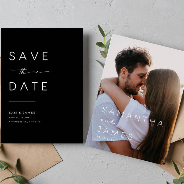 Timeless Black Save The Date