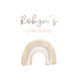 Personalised Christening Welcome Sign – A beautifully designed welcome sign featuring the baby’s name and event details, displayed on an easel at a christening venue.