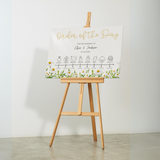 Daisy Order of the Day wedding sign - custom order of the day Daisy Floral sign