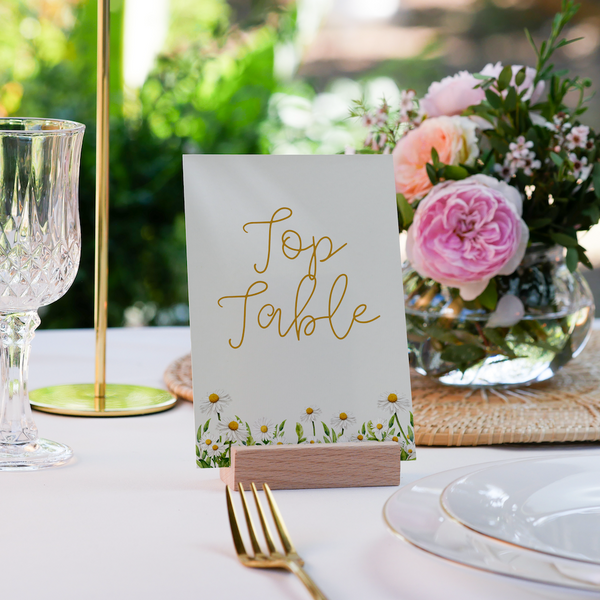 daisy floral table numbers - customised wedding table numbers in daisy design