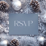 Dusty Blue QR Code RSVP for wedding - winter wedding RSVP cards - custom RSVP cards