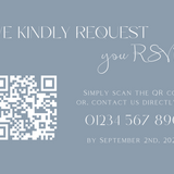 Dusty Blue QR Code RSVP for wedding - winter wedding RSVP cards - custom RSVP cards
