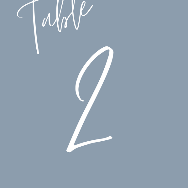 Frosty Dusty Blue Table Numbers