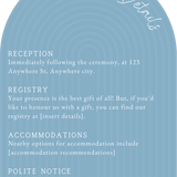 luxury arch shaped wedding invitations in sky blue - fully personalised elegant wedding invitations premium