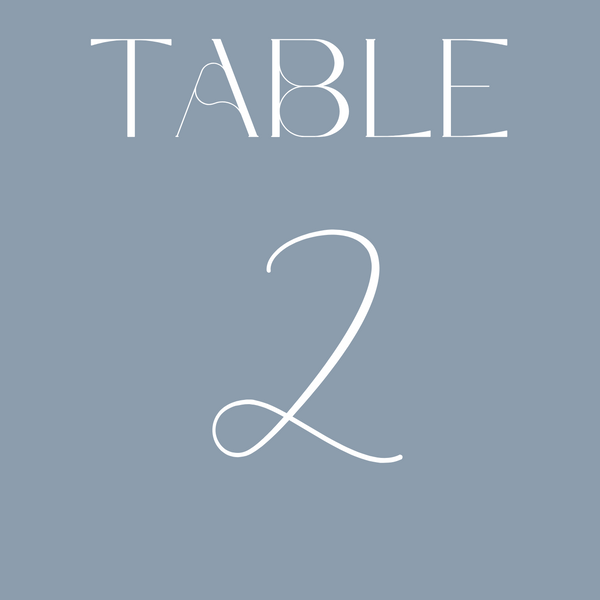 dusty blue able numbers - winter collection custom table numbers - wedding table numbers