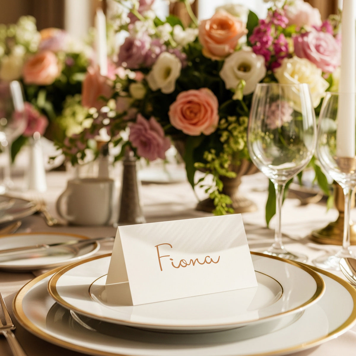 Luxury Handwritten Place Cards for Wedding - Standing Place Cards - fairytale regal font name cards for wedding tables