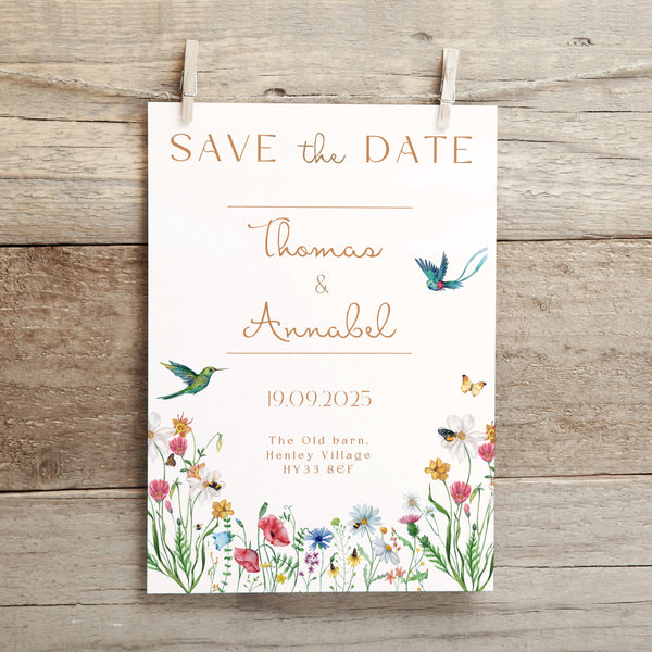 Wild Flowers Save The Date