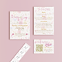 garden party wedding stationery essentials bundle - wedding stationery bundle customised - wedding invites bundle with rsvp - personalised wedding invites rsvp bundle