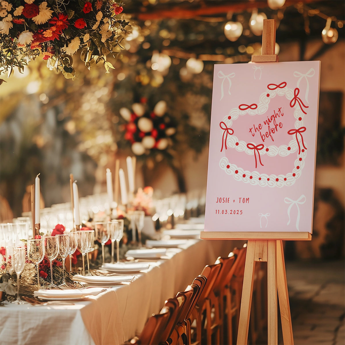 Cutesy "The Night Before" Wedding Sign