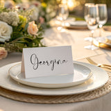 Luxury Handwritten Place Cards for Wedding - Standing Place Cards - White minimalist name cards for wedding tables