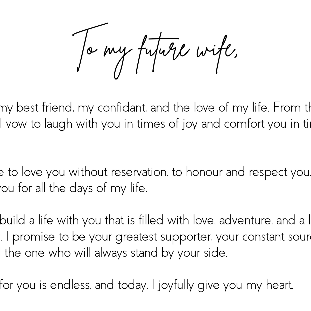His Vows Card Black