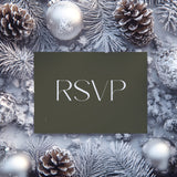Khaki QR Code RSVP for wedding - winter wedding RSVP cards - custom RSVP cards