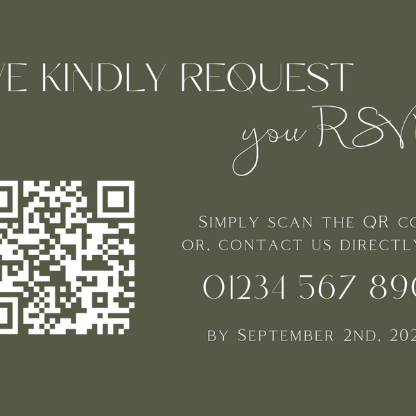 Khaki QR Code RSVP for wedding - winter wedding RSVP cards - custom RSVP cards