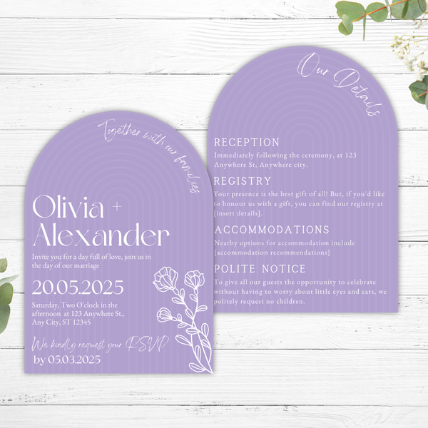 Lilac Arch Wedding Invitations