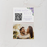 Lilac and lavender floral RSVP with QR code for wedding - customised wedding RSVP with QR Code