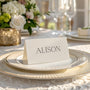 Luxury Handwritten Place Cards for Wedding - Standing Place Cards - white minimalist name cards for wedding tables