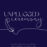 navy blue unplugged ceremony wedding sign - unplugged wedding ceremony sign - custom winter wedding signage