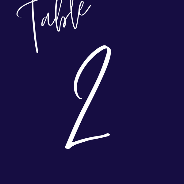 Frosty Navy Blue Table Numbers
