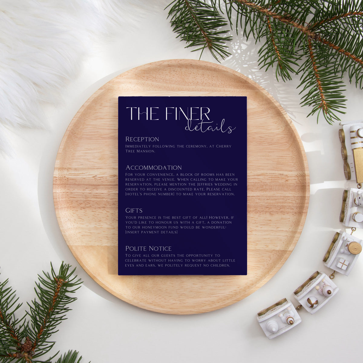 navy blue wedding invites - custom wedding invites uk - personalised wedding invitations - winter wedding