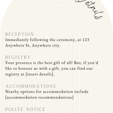 luxury arch shaped wedding invitations in chic ivory - fully personalised elegant wedding invitations premium