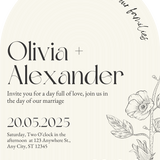 luxury arch shaped wedding invitations in chic ivory - fully personalised elegant wedding invitations premium