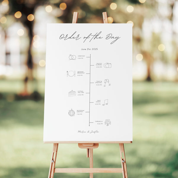 dreamy order of the day wedding sign - elegant order of event sign for wedding