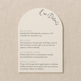 luxury arch shaped wedding invitations in chic ivory - fully personalised elegant wedding invitations premium
