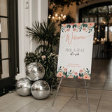 peach floral pick a seat not a side wedding ceremony sign - a personalised