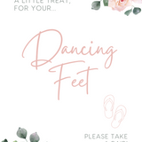 A stylish wedding sign reading