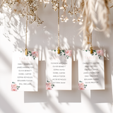 Custom Wedding Seating Plan Cards A5 or A6 – Elegant A5 or A6 wedding seating plan cards printed on 350gsm cardstock, featuring table numbers and guest names.