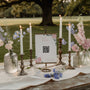 pink roses floral photo sharing qr code sign for wedding tables - luxury wedding table signage for guests to share photos